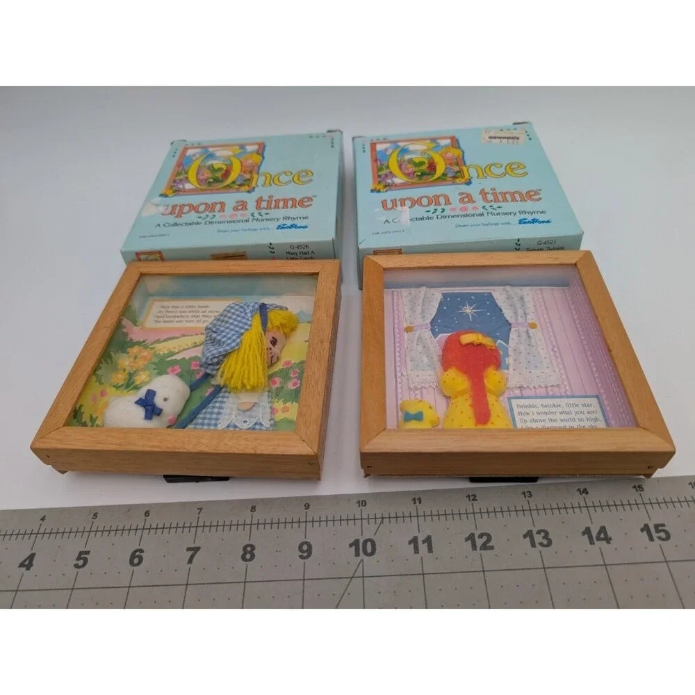 Mattel Emotions Once Upon A Time Shadowbox Photo Frame Nursery Rhymes Lot of 2‎